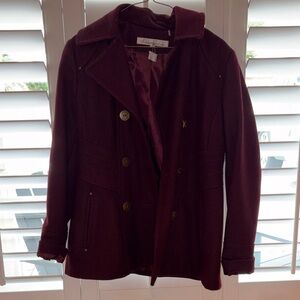 Banana Republic Deep Red Pea Coat